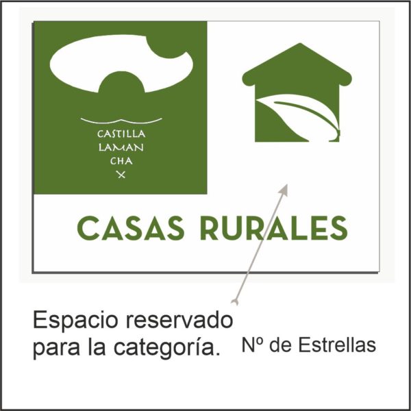 Placa Distintivo Casa rural Castilla-La Mancha. Placa descriptiva